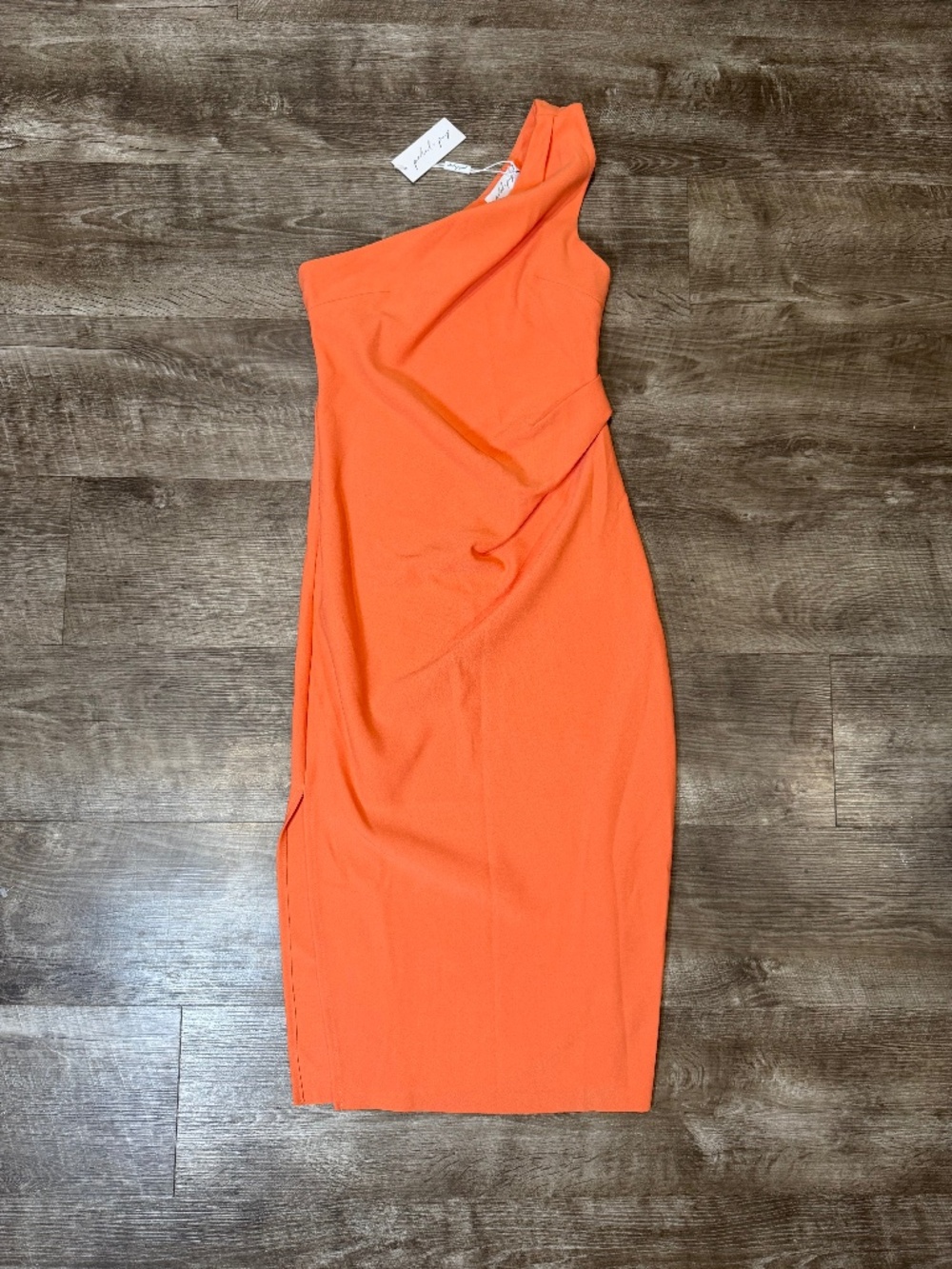 Petal & Pup Nadine dress bodycon asymmetrical orange tangerine size 6.